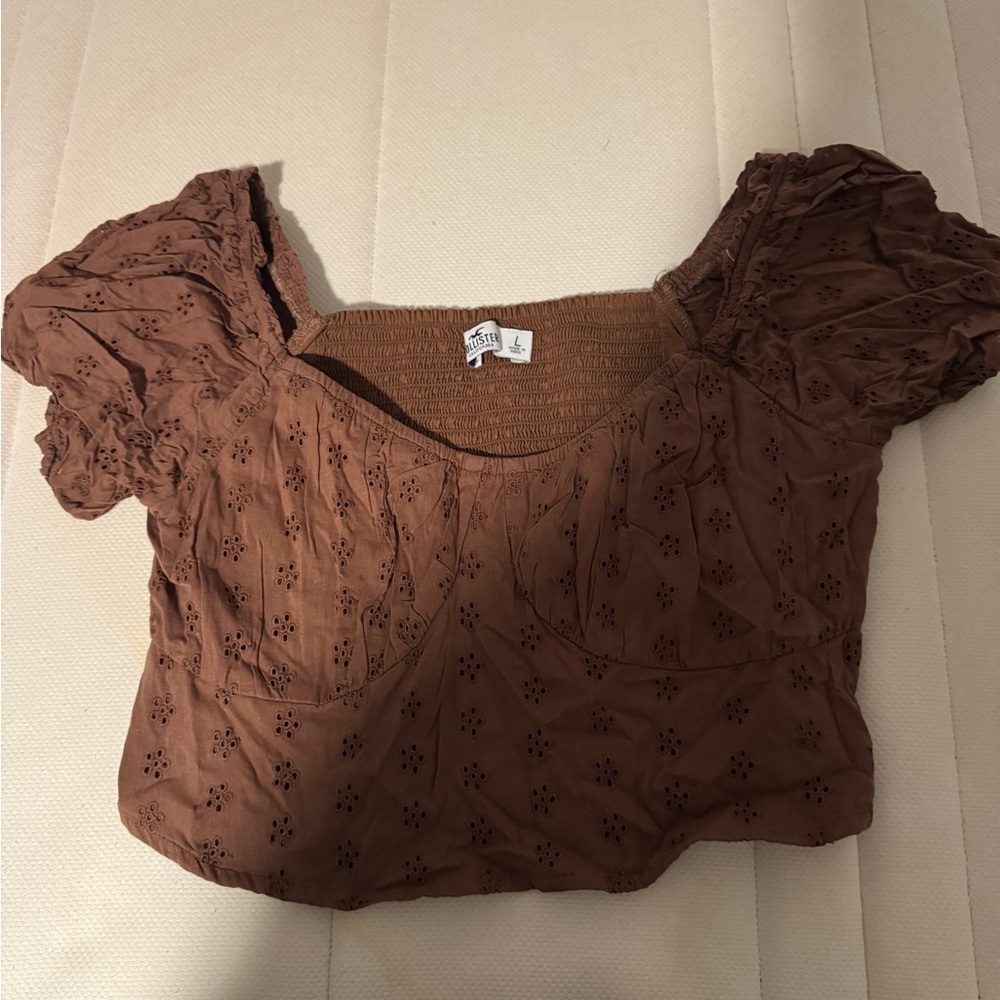 Hollister Brown Puff Sleeve Blouse